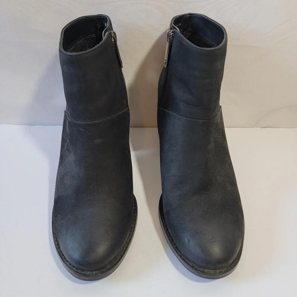 Blondo Nelly Waterproof Bootie Women Sz 8M Black Suede Leather Grunge Whimsigoth